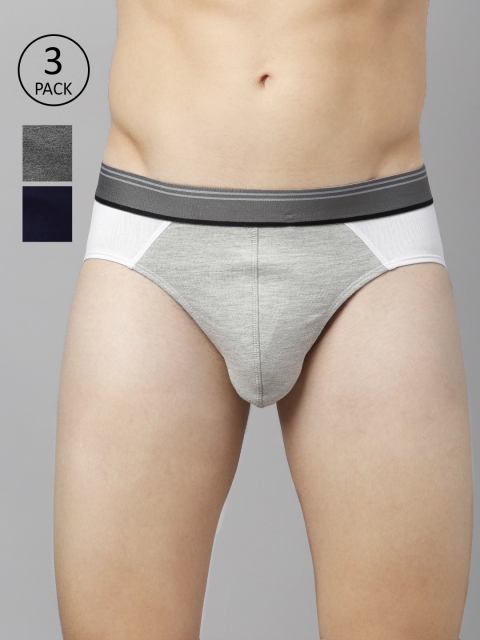 

Roadster Men Pack Of 3 Colourblocked Basic Briefs RDST-BRF2-3PP-DM, Grey