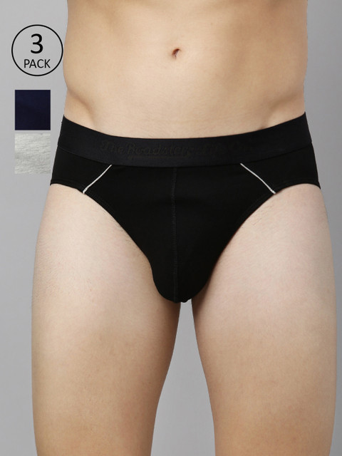 

Roadster Men Pack of 3 Solid Basic Briefs RDST-BRF3-3PP-BM, Black