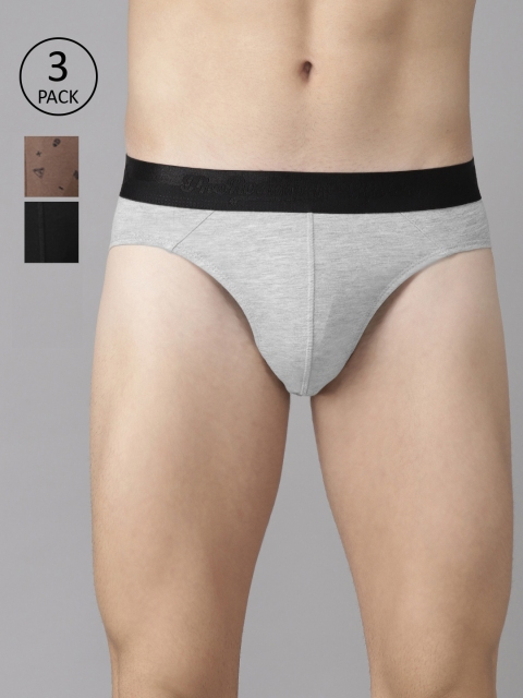 

Roadster Men Pack Of 3 Briefs RDST-BRF4-3PP-BM, Grey melange