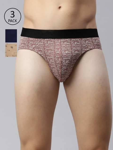 

Roadster Men Pack of 3 Printed Brief RDST-BRF5-3PP-AM, Brown