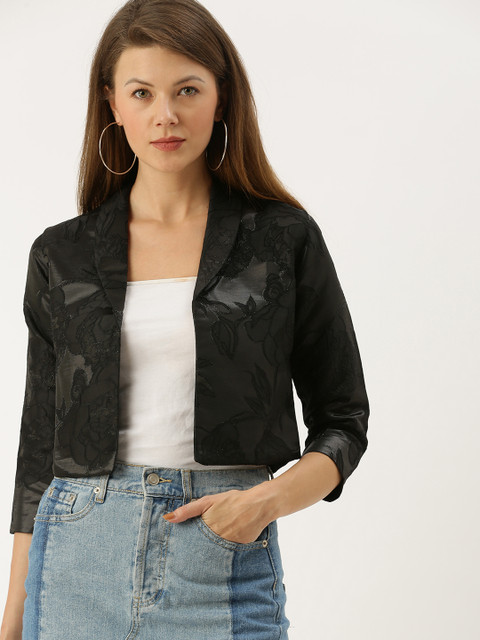 

AND Women Black Self Design Tailored Jacket