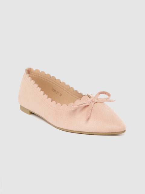 Women Pink Solid Bow Detail Ballerinas