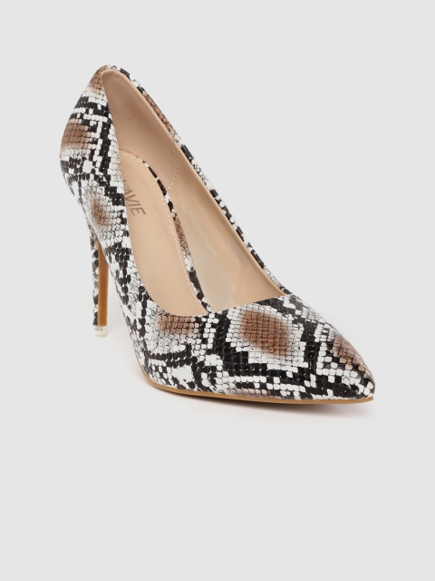 

Lavie Women Black & Brown Snakeskin Textured Pumps