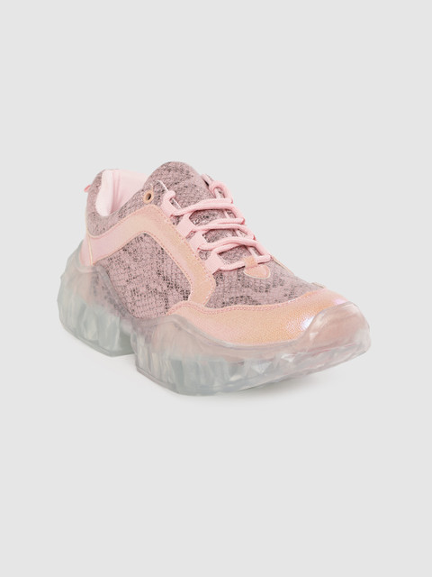 

Lavie Women Pink & Black Snakeskin Print Sneakers