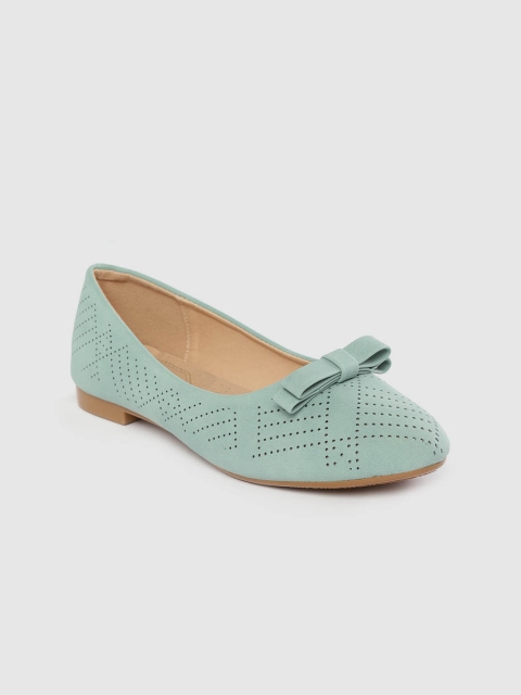 

Lavie Women Green Perforated Ballerinas