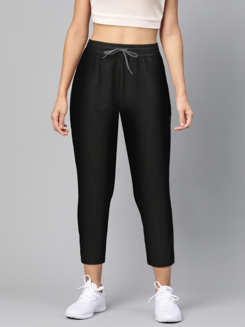 

Reebok Women Black Solid Training Jersey Cropped Track Pants