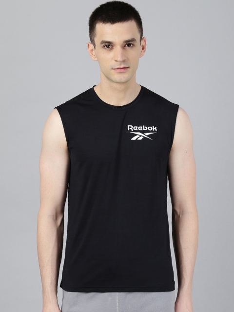 

Reebok Men Black Solid Workout Ready Activechill Sleeveless T-Shirt