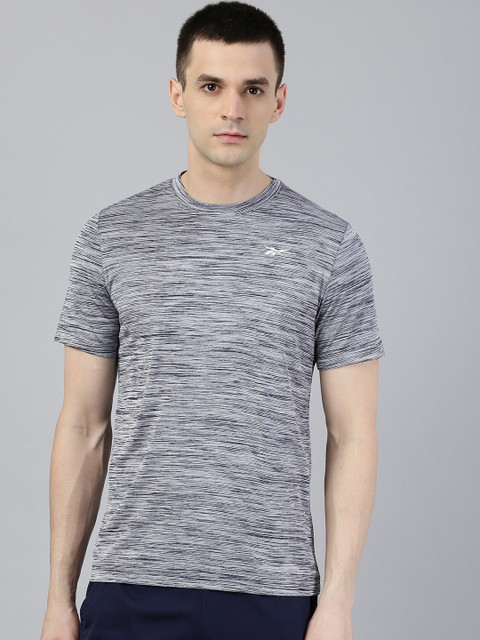 

Reebok Men Grey Solid Round Neck Training T-shirt With Grindle Effect