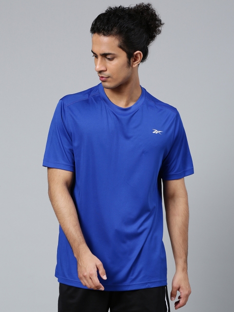 

Reebok Men Blue Foundation Solid Slim Fit Round Neck Training T-shirt