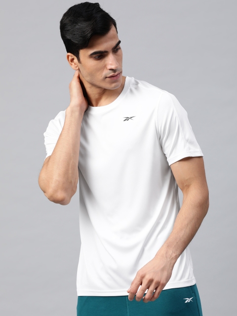 

Reebok Men White Workout Comm Tech Solid T-Shirt