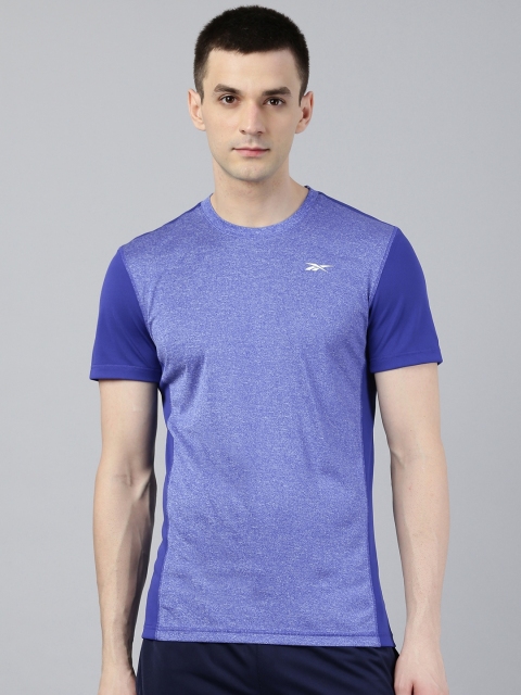 

Reebok Men Blue Self-Design Slim Fit Training Style T-shirt