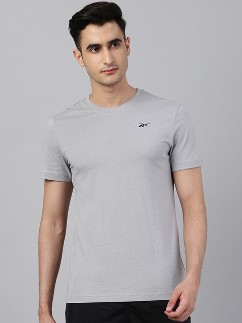 

Reebok Men Grey Foundation Slim Fit Training Solid Jersey