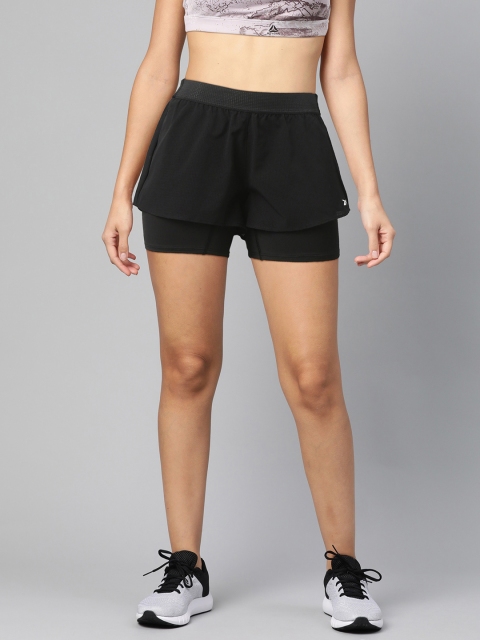 

Reebok Women Black Epic 2-1 Regular Fit Self-Checked Training Shorts