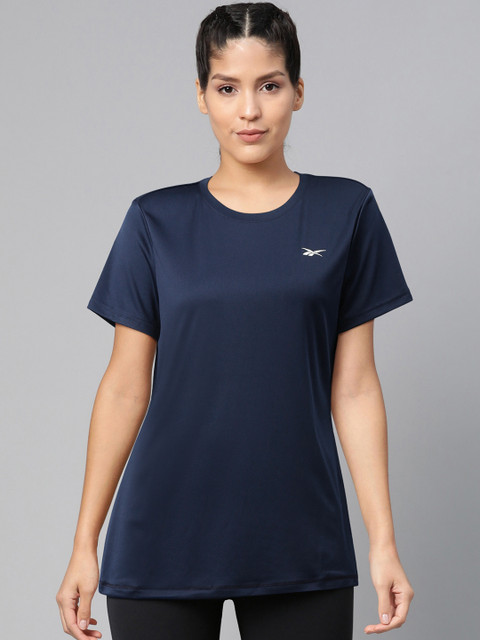 

Reebok Women Navy Blue Foundation Solid Training T-Shirt