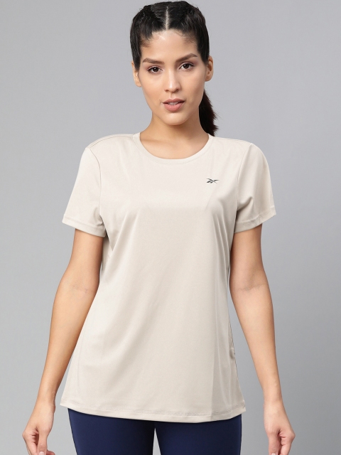

Reebok Women Beige Foundation Solid Training T-Shirt