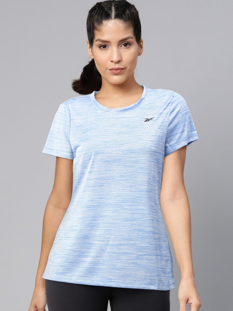 

Reebok Women Blue CT Self Design Training T-Shirt