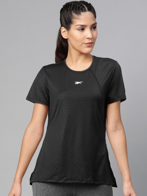 

Reebok Women Black Supply Smartvent Printed Training T-Shirt