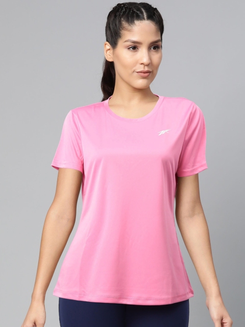

Reebok Women Pink Foundation Solid Training T-Shirt