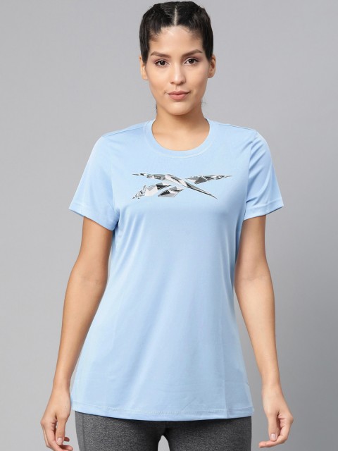 

Reebok Women Blue Prime Graphic Print Training T-Shirt