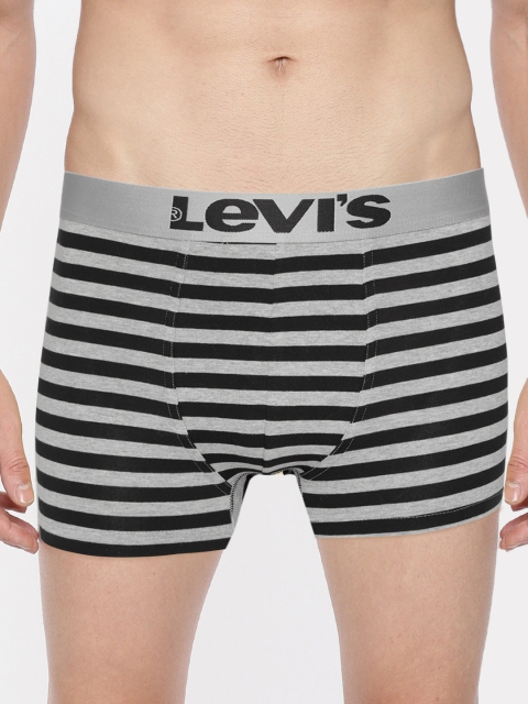 

Levis Men Grey Melange & Black Striped Trunks #006