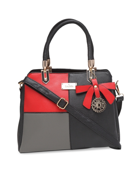 

Ladida Black & Red Colourblocked Handheld Bag