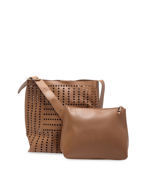 

Ladida Tan Brown Textured Sling Bag