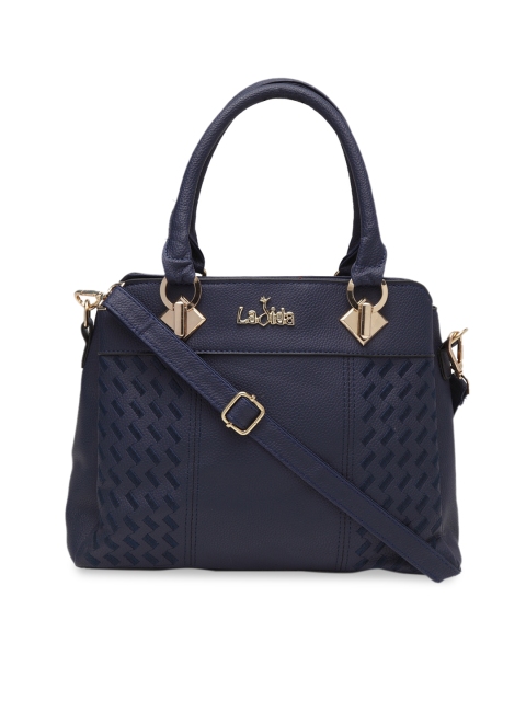 

Ladida Blue Textured Handheld Bag