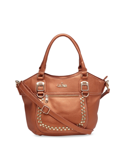 

Ladida Brown Textured Handheld Bag