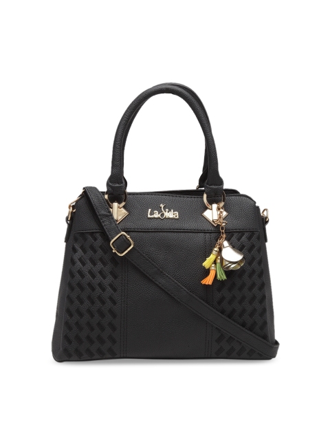 

Ladida Black Textured Handheld Bag