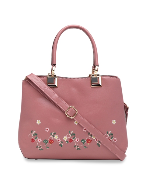 

Ladida Pink Self Design Handheld Bag