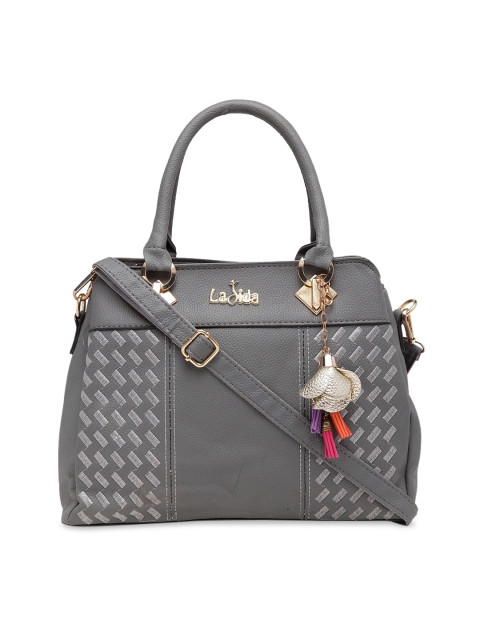 

Ladida Grey Textured Handheld Bag