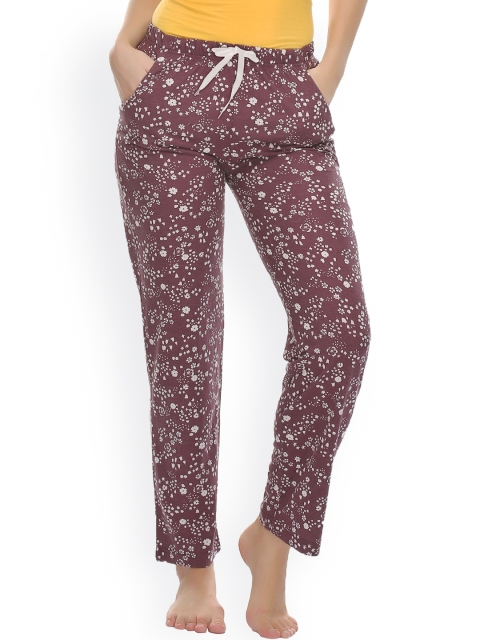 

Clovia Maroon Printed Pyjamas