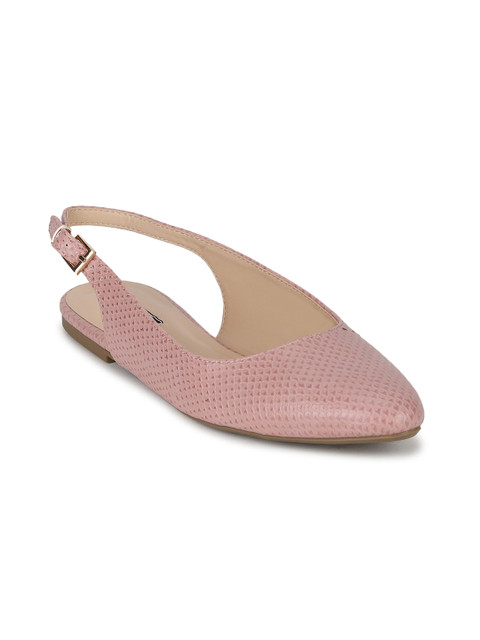 

Van Heusen Women Pink Textured Mules