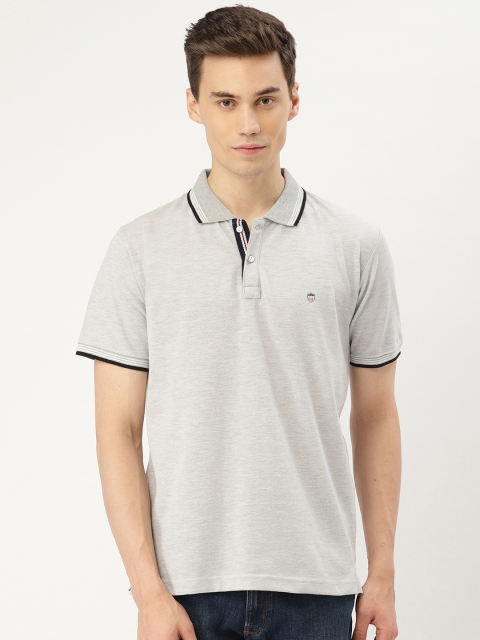 

Duke Men Grey Solid Polo Collar T-shirt