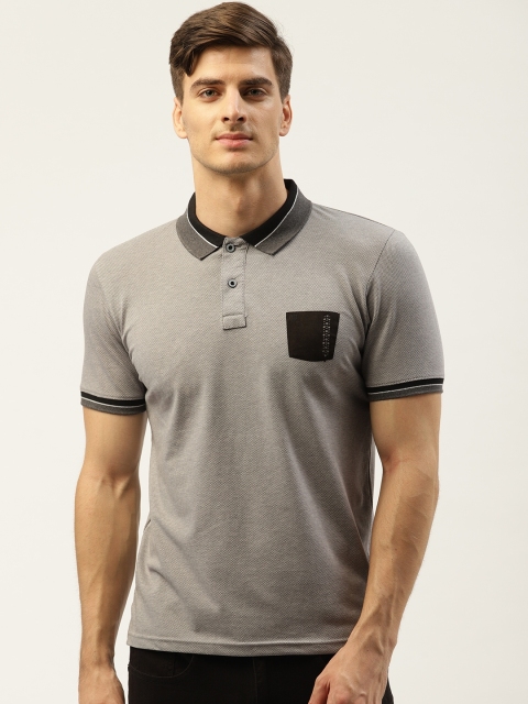 

Duke Men Grey Solid Polo Collar Regular Fit T-shirt