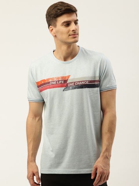 

Duke Men Blue Smart Fit Printed Detail Round Neck T-shirt