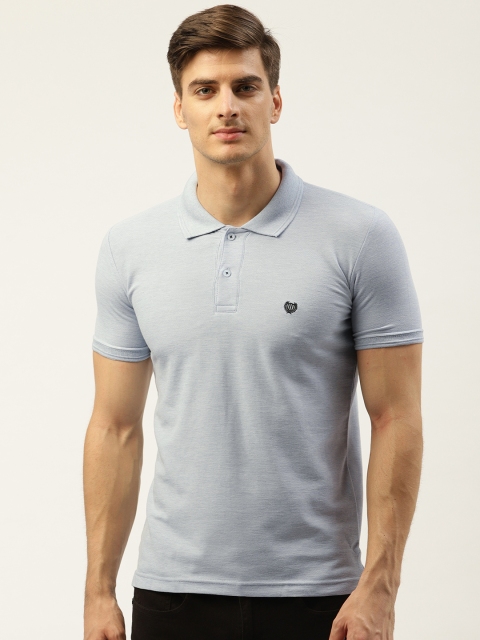 

Duke Men Blue Solid Smart Fit Polo Collar T-shirt