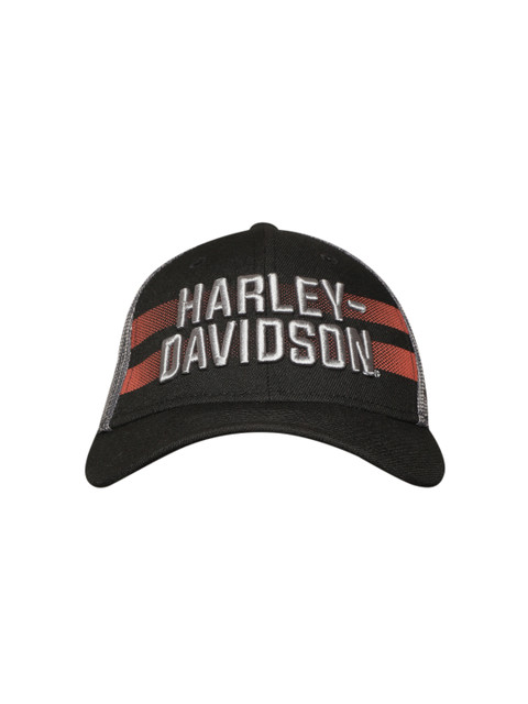 

Harley-Davidson Men Black & Charcoal Grey Embroidered Baseball Cap
