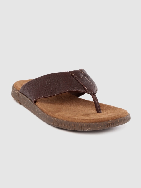 

Clarks Men Coffee Brown Textured Leather Comfort Sandals