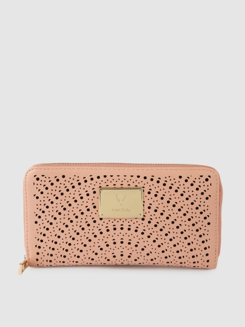 

Allen Solly Women Pink Solid Zip Around Wallet