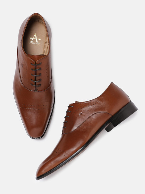 

Arrow Men Brown Solid SHANE 2.0 Leather Formal Oxfords