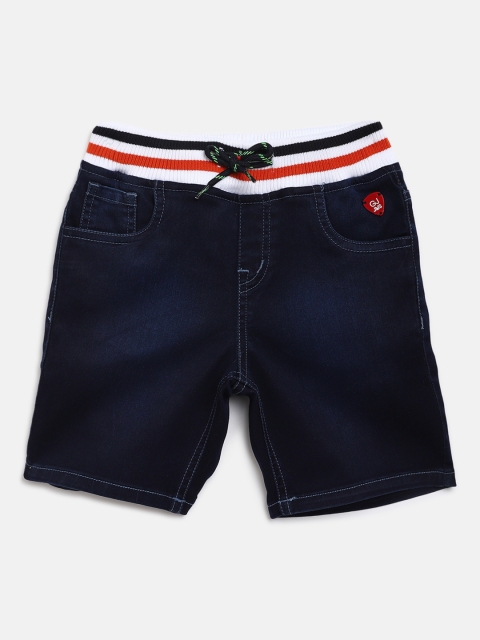 

Gini and Jony Boys Navy Blue Solid Regular Fit Denim Shorts