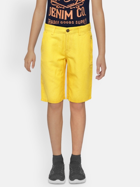 

Gini and Jony Boys Yellow Solid Regular Fit Chino Shorts