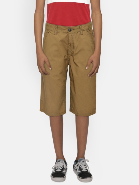 

Gini and Jony Boys Olive Brown Solid Regular Fit Shorts