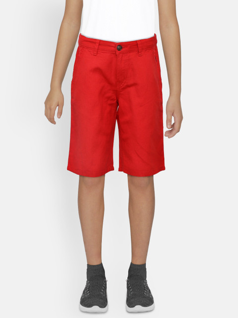 

Gini and Jony Boys Red Solid Regular Fit Shorts