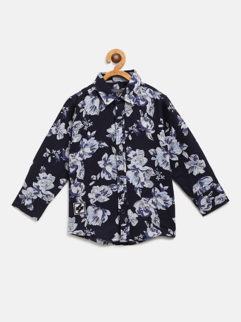 

Gini and Jony Boys Navy Blue & White Regular Fit Floral Print Casual Shirt