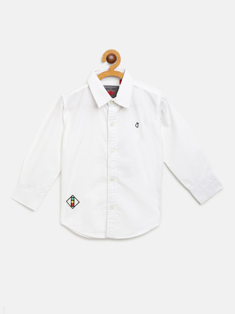 

Gini and Jony Boys White Regular Fit Solid Casual Shirt