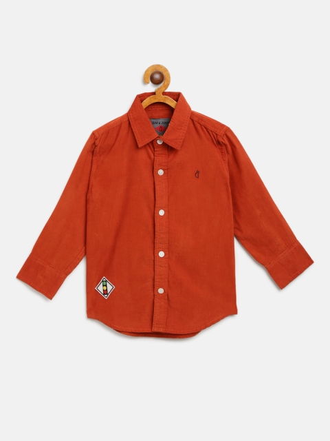 

Gini and Jony Boys Rust Orange Corduroy Regular Fit Solid Casual Shirt