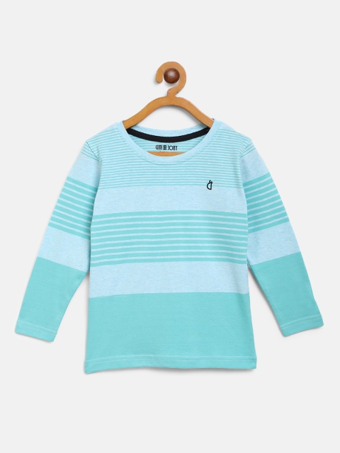 

Gini and Jony Boys Blue Striped Round Neck T-shirt