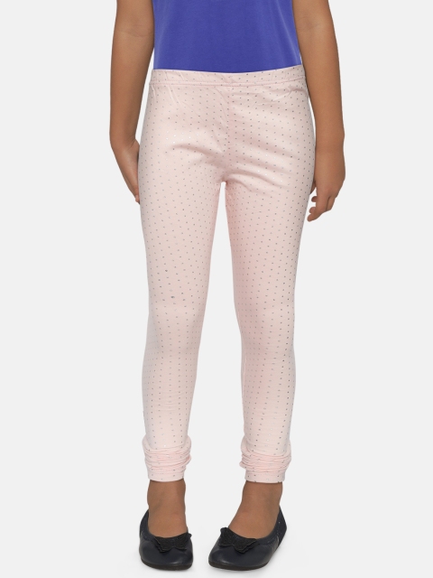 

Gini and Jony Girls Pink & Silver Printed Leggings